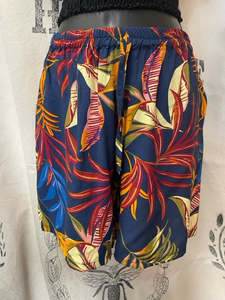 Shorts - Navy Tropical Print