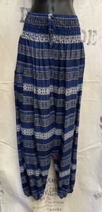 Long Pants: Blue Fair Isle Print Pants