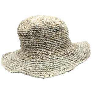 Ancient Wisdom Boho Festival Hats: Hand-Knited Hemp & Cotton Boho Festival Hat - Natural