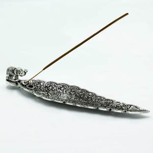 Handcrafted Aluminium Incense Holders: Elephant Long Incense Holder 20cm