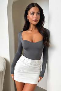 Bodysuits: Chels Bodysuit - Charcoal