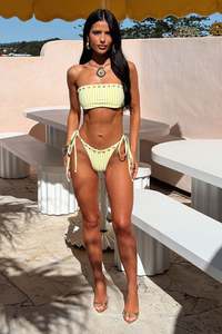Coastal Bikini Bottoms - Yellow Stripe