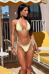 Sunkissed Triangle Bikini Top - Yellow Stripe