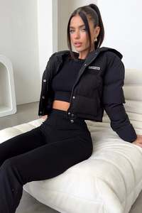 Outerwear: Cyrus Puffer Jacket - Black