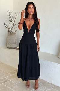 Back In Stock: Amalie Maxi Dress - Black