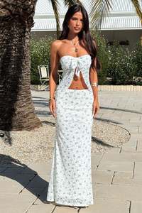 Amelie Maxi Skirt - Blue Floral