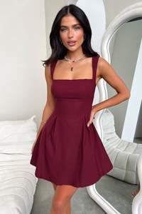 Casual Dresses: Bransley Dress - Burgundy