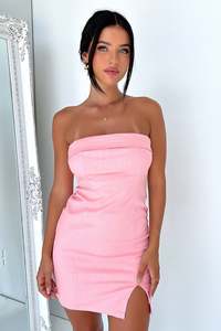 Mini Dresses: Charms Dress - Baby Pink