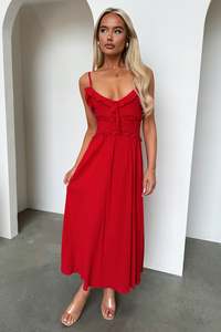 Nicola Midi Dress - Red