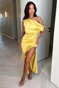 Midi Dresses: Gera Midi Dress - Yellow