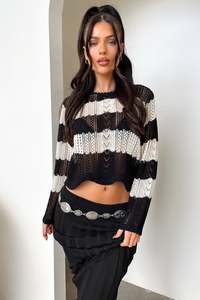 Knitwear: Marcel Knit - Black/Beige