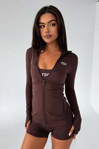 Jackets Coats: Brooks Zip Jacket - Brown