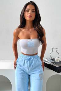 Strapless Tops: Beckham Bandeau Top - Grey