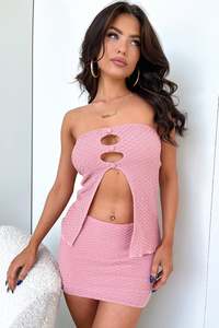 Strapless Tops: Aleah Strapless Top - Pink
