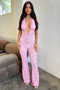 Nayla Lace Jumpsuit - Baby Pink