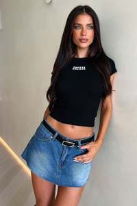 Saski Denim Mini Skirt - Dark Blue