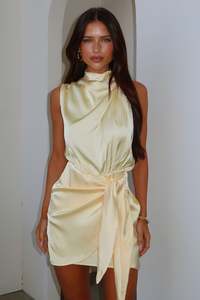 Mini Dresses: Santorini Mini Dress - Yellow