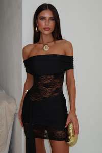 Lulea Off-Shoulder Mini Dress - Black