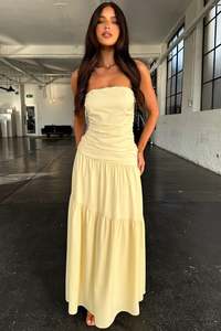 Charlotte Strapless Maxi Dress - Yellow