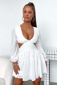 Mini Dresses: Avalon Dress - White