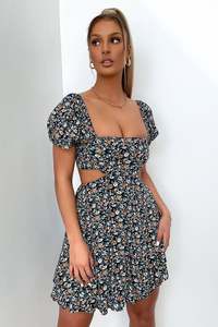Summer Dresses: Tracey Dress - Navy Floral
