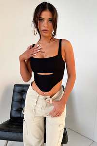 All Tops: Destiny Crop - Black