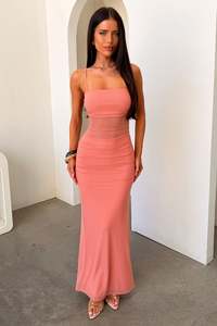 Camille Ruched Maxi Dress - Blush