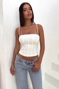 All Tops: Malakai Corset - White