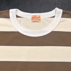 Heavyweight Border Tee Olive & Off White