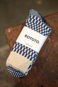 Footwear: Checkerboard Pattern Socks - Blue
