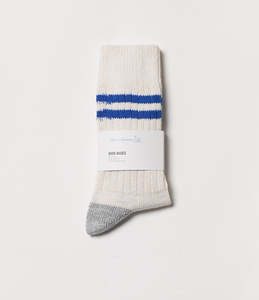 Recycled Cotton Socks - Natural/Swan Blue