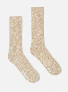 Footwear: Slub Socks Sand