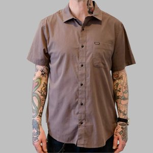 Cotton Blend S/S Shirt - Charcoal
