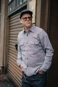 Jackets: Cheese Indigo Heavy Flannel Work Shirt
