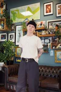 Jeans: Heritage Wide Leg Work Pant - Charcoal