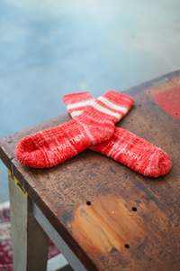 Footwear: Merino Socks - Red