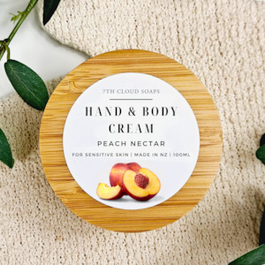 Peach Nectar Hand & Body Cream | Glass Jar with Bamboo Lid