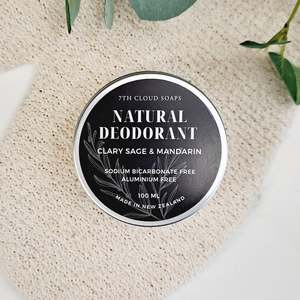 Natural Deodorant - Clary Sage & Mandarin | Baking Soda Free | Aluminum Free