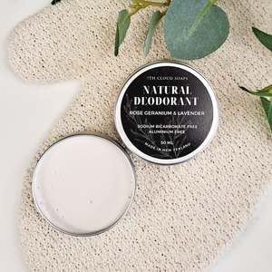 Natural Deodorant - Rose Geranium & Lavender | Baking Soda Free | Aluminum Free