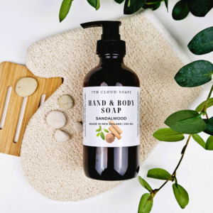 Liquid Soap: Liquid Hand & Body Soap - Sandalwood | 250ml Glass Bottle