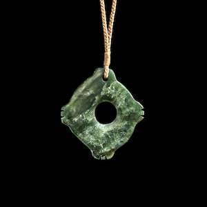 Necklaces: Handmade notched Jade disc by Alex Sands