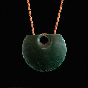 Jeromy Van Riel Jade: Goodletite Knotched Disc form Pendant