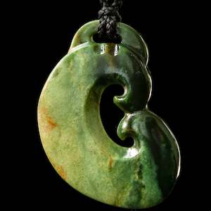 Followers Specials: Large Flower Jade Matau, handcrafted hook pendant