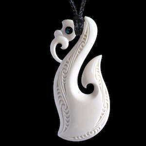 Specials: Large Manaia Matau, handcrafted bone pendant,
