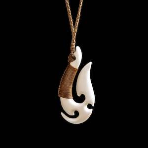 Specials: Large Bound Matau-Koru, handcrafted bone pendant