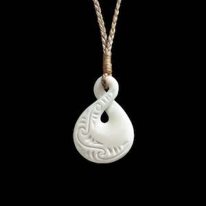 Specials: Small Carved Pikorua Twist, handcrafted bone pendant