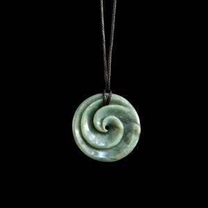Orphaned: Small Jade Double Start Koru, hand-crafted pendant