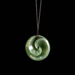 Orphaned: Small Double Start Jade Koru, hand-crafted pendant