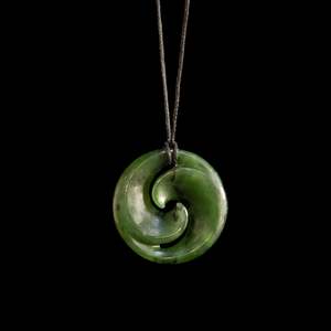 Small Jade Double Start Koru, hand-crafted pendant