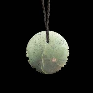 Exhibition Gallery: Jade disc pendant by Nick and Mady